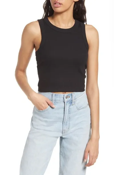 Madewell Brightside Crop Tank In True Black