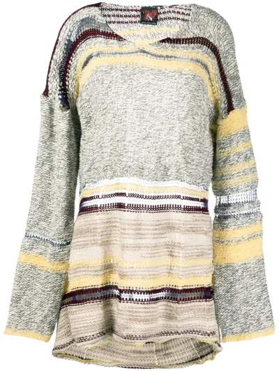 Vitelli Oversized Open-back Mohair-wool Jumper In Multicolor