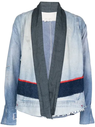 Greg Lauren Patchwork-style Denim Jacket In Blue