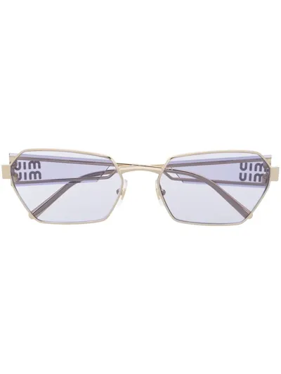 Miu Miu Square-frame Sunglasses In Gold