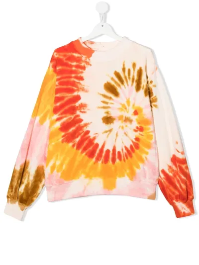 Molo Kids' Girl's Marge Velour Tie Dye Sweatshirt In Tie Dye Galaxy