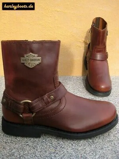 Pre-owned Harley-davidson Harley Davidson Boots Scout Rotbraun Kult Klassischer Bikerboots Gr. 41 Bis 45