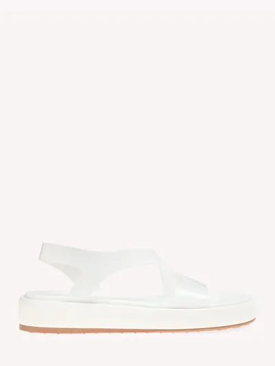 Gianvito Rossi Open Toe Flat Sandals In White