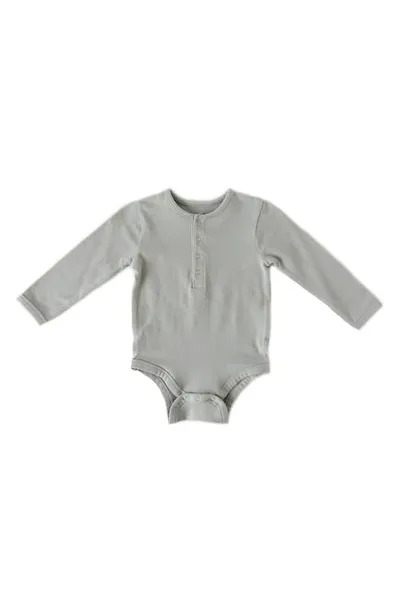 Pehr Kids' Essential Long-sleeve Organic Cotton Romper In Soft Sea