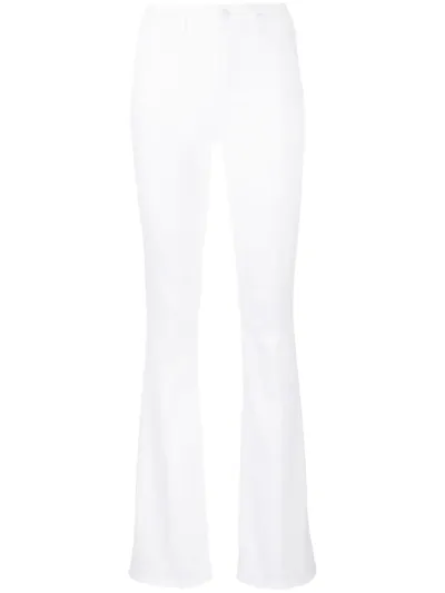 L Agence Marty Ultra High Rise Flare Jeans In Blanc