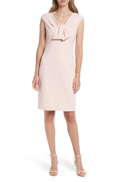 Harper Rose Tie Front Cap Sleeve Sheath Dress In Blush