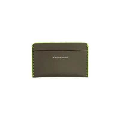 Horizn Studios Card Holder Card Holders In Dark Olive,neon Green