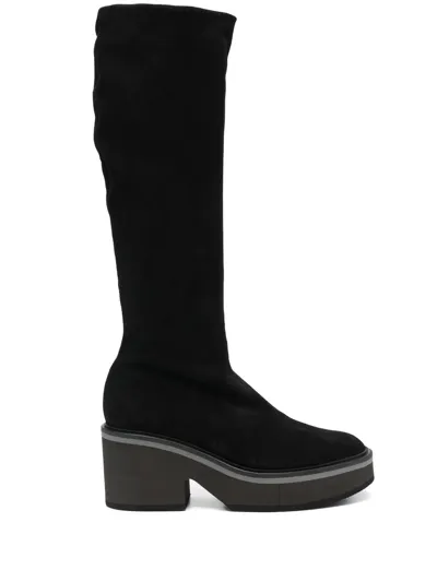 Clergerie Anki 75mm Knee-high Suede Boots In Black