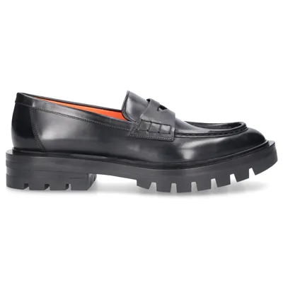 Santoni Loafers 59020 Calfskin In Black