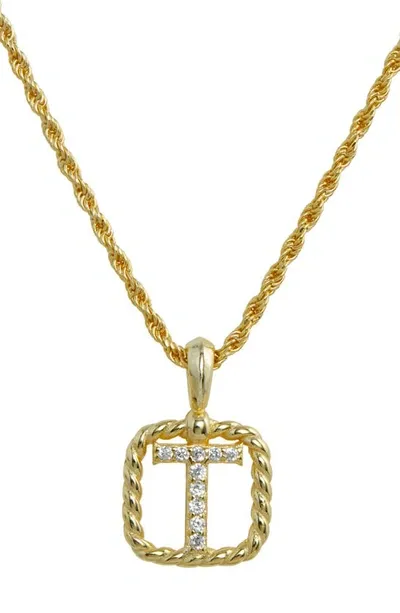 Savvy Cie Jewels Initial Pendant Necklace In Yellow-t