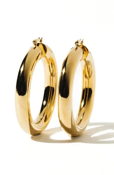 Child Of Wild Aubree Large Tube Hoop Earrings In Gold