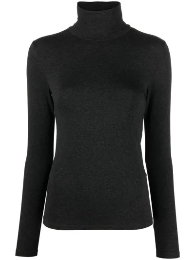 Majestic Long-sleeve Roll-neck Shirt In Negro