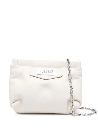 Maison Margiela Logo-patch Leather Crossbody Bag In Grey