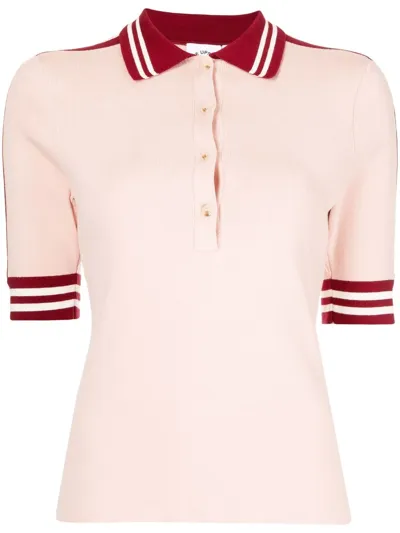 The Upside Fleur Saasha Cotton-blend Polo Shirt In Pink