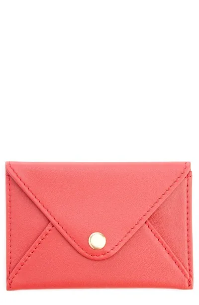 Royce New York Envelope Style Business Card Holder In Red