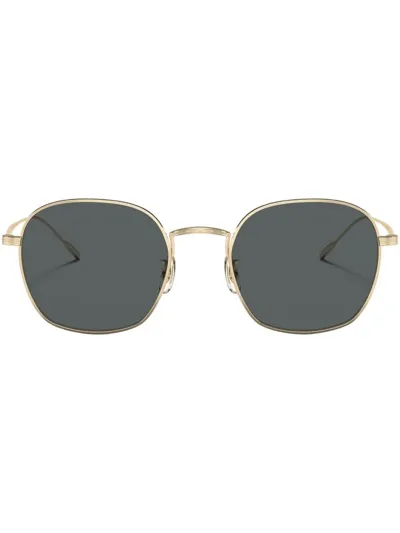 Oliver Peoples Adès Square-frame Titanium Sunglasses In Gold