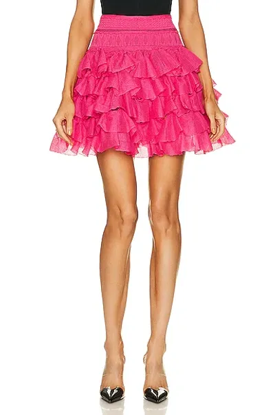 Alaïa Ruffle Skirt In Fuchsia