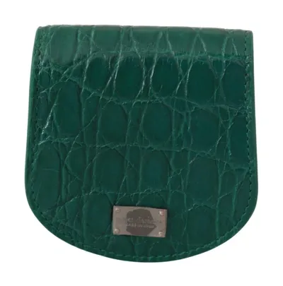 Dolce & Gabbana Green Exotic Skins Condom Case Holder Wallet