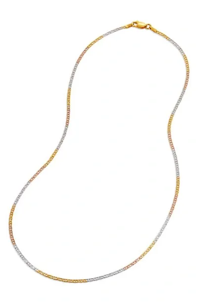 Savvy Cie Jewels Mixed Metallic Chain Necklace In Yellow