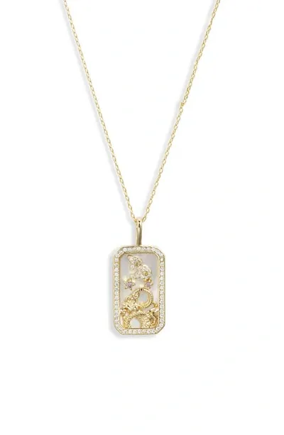 Melinda Maria Zodiac Pendant Necklace In Goldapricorn