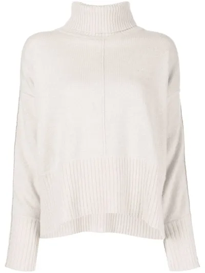 N•peal Roll-neck Cashmere Jumper In White