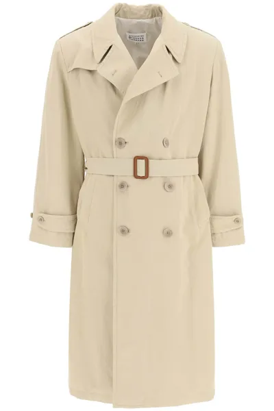 Maison Margiela Mid-length Trench Coat In Beige