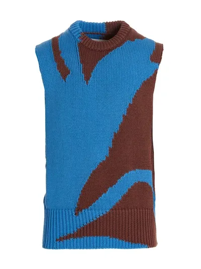 Jil Sander Colorblock Vest In Multicolor