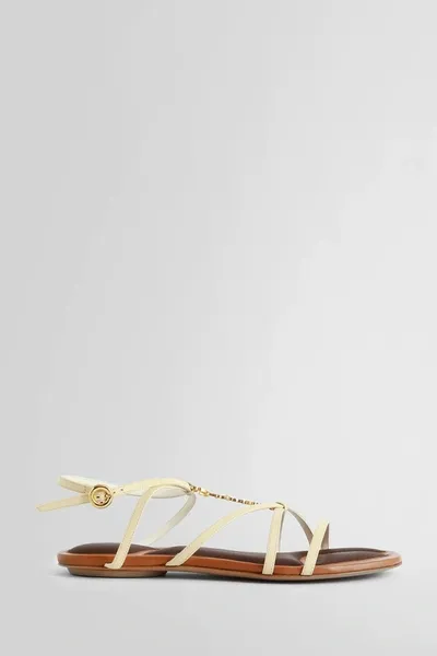 Jacquemus Les Sandales Pralu Plates Sandals -  -  Off-white - Leather In Off White