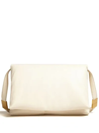 Marni Prisma Large Leather Crossbody Bag In White