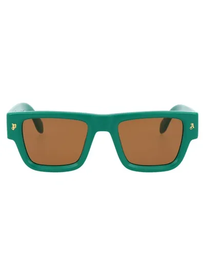 Palm Angels Sunglasses In 5560 Green Brown