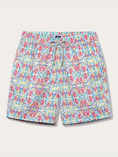 Love Brand & Co. Men's Coral Kaleidoscope Staniel Swim Shorts