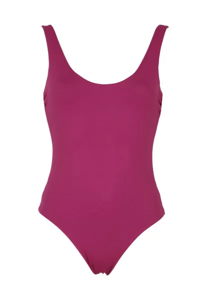 Fisico Ruched V-back One-piece In Purple