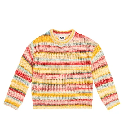 Molo Kids' Gaylen Striped Knitted Jumper In Multi Yarn