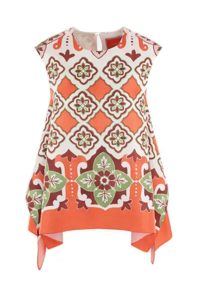 La Doublej San Carlo Abstract-print Handkerchief Sleeveless Top In Partenope