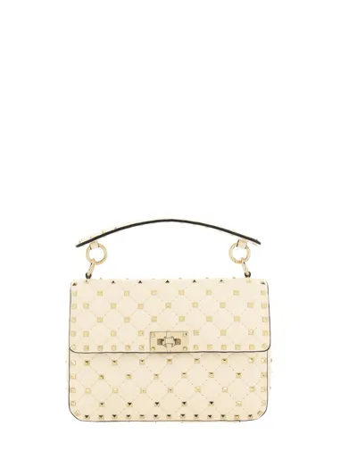 Valentino Garavani Rockstud Spike Shoulder Bag In White