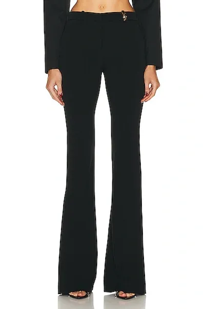 Versace Wool Flared Pants With Medusa Detail In Black