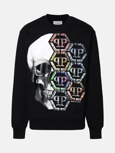 Philipp Plein Skull-print Cotton Sweatshirt In Black