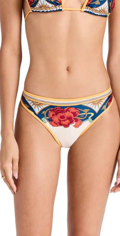 La Doublej Tropical-print Bikini Bottoms In Neutrals