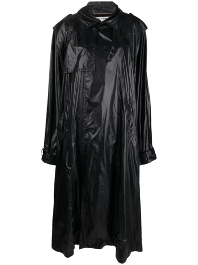 Saint Laurent Trench Cape In Nylon In Black