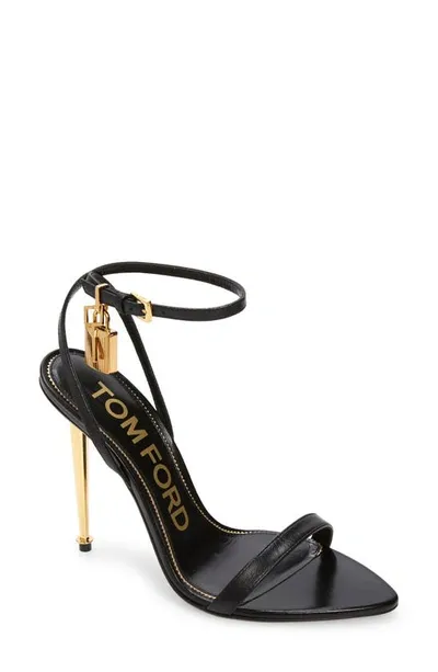 Tom Ford Padlock Pointy Toe Sandal In Black