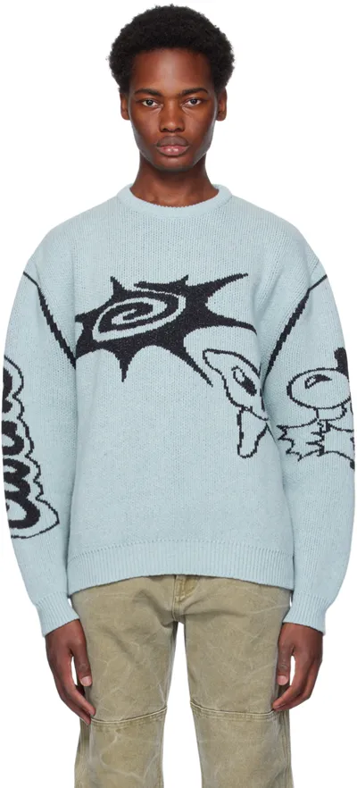 Carne Bollente Ssense Exclusive Blue Cartoon Wetwork Sweater