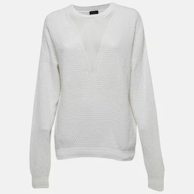 Pre-owned Joseph Off White Cotton Blend Knit Sweater Xl