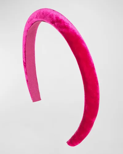 Jennifer Behr Tiana Velvet Headband In Fuschia