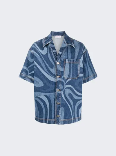 Pucci Marmo Denim Shirt In Blue