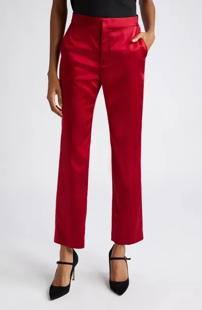 L Agence Rebel Trousers In Dark Tango Red