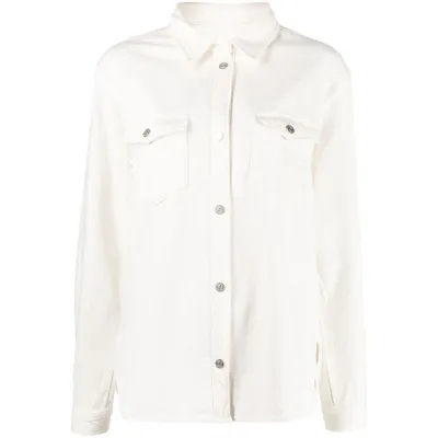 Frame Long-sleeved Buttoned Shirt In White