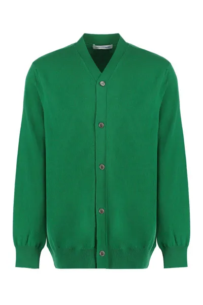 Comme Des Garçons Wool Cardigan In Green