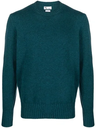 Doppiaa Crew-neck Wool-blend Jumper In Blue