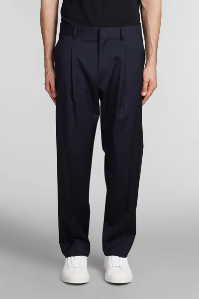 Costumein Pants In Black Wool In Blue