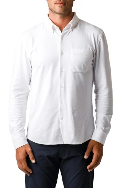 Western Rise X Performance Cotton Blend Button-down Shirt In White